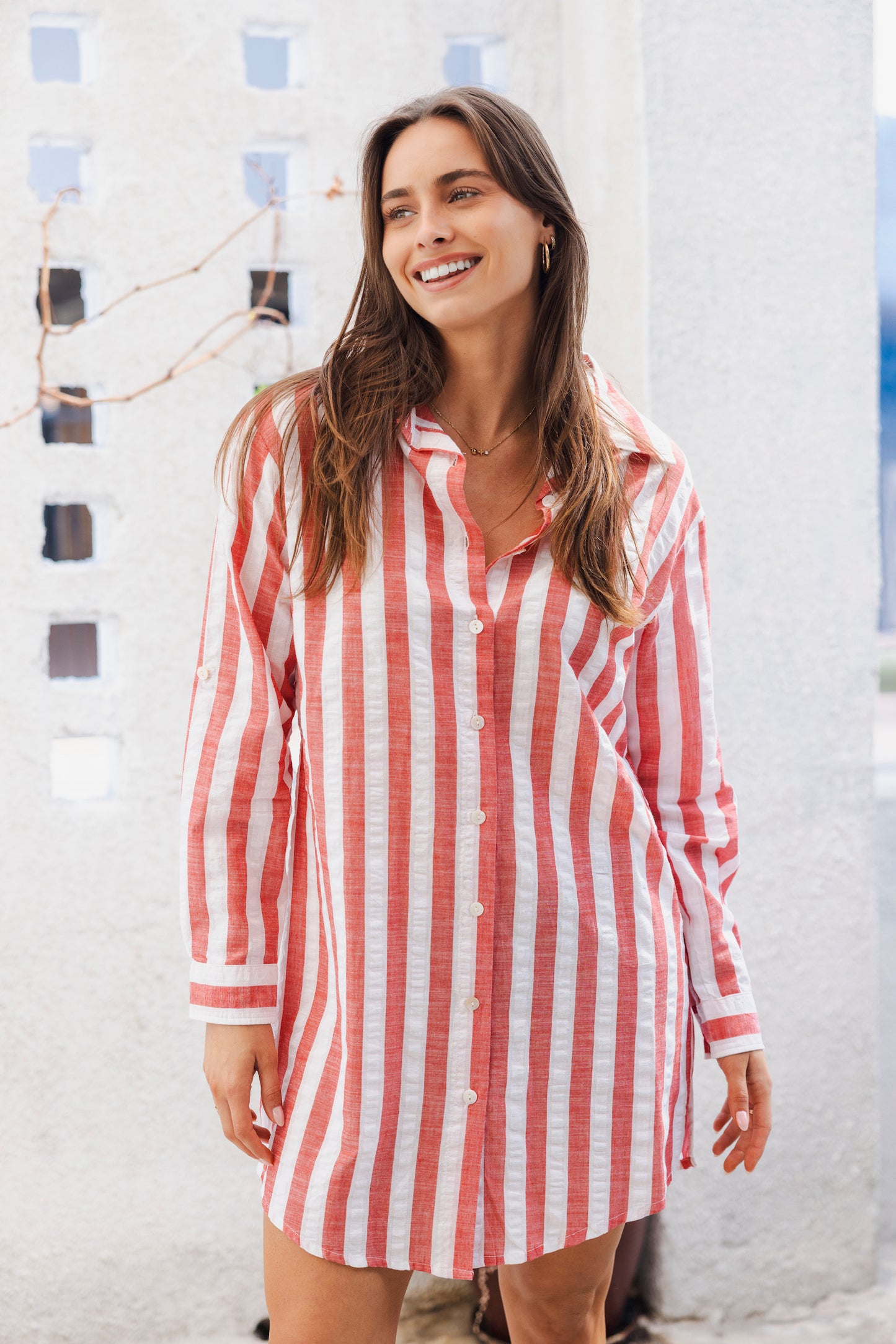 GOLDIE RED/WHITE STRIPE