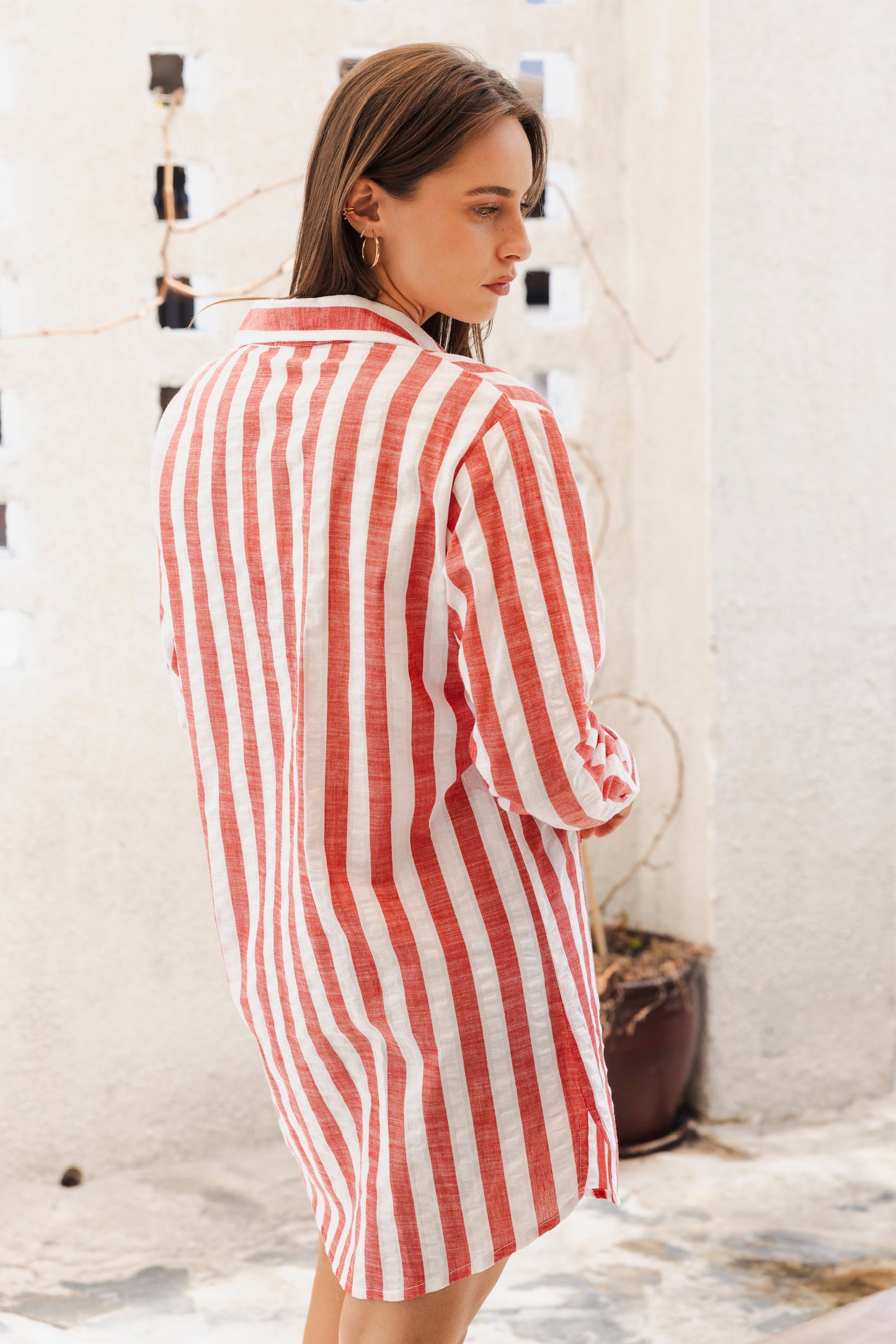 GOLDIE RED/WHITE STRIPE