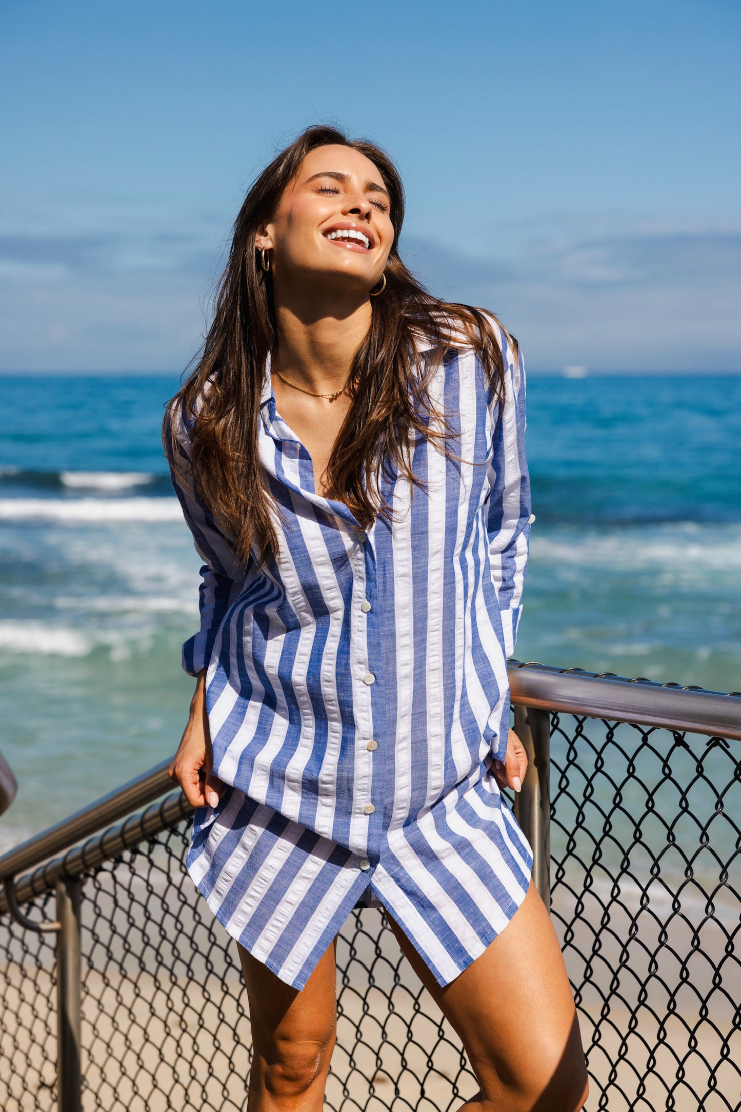 GOLDIE BLUE/WHITE STRIPE